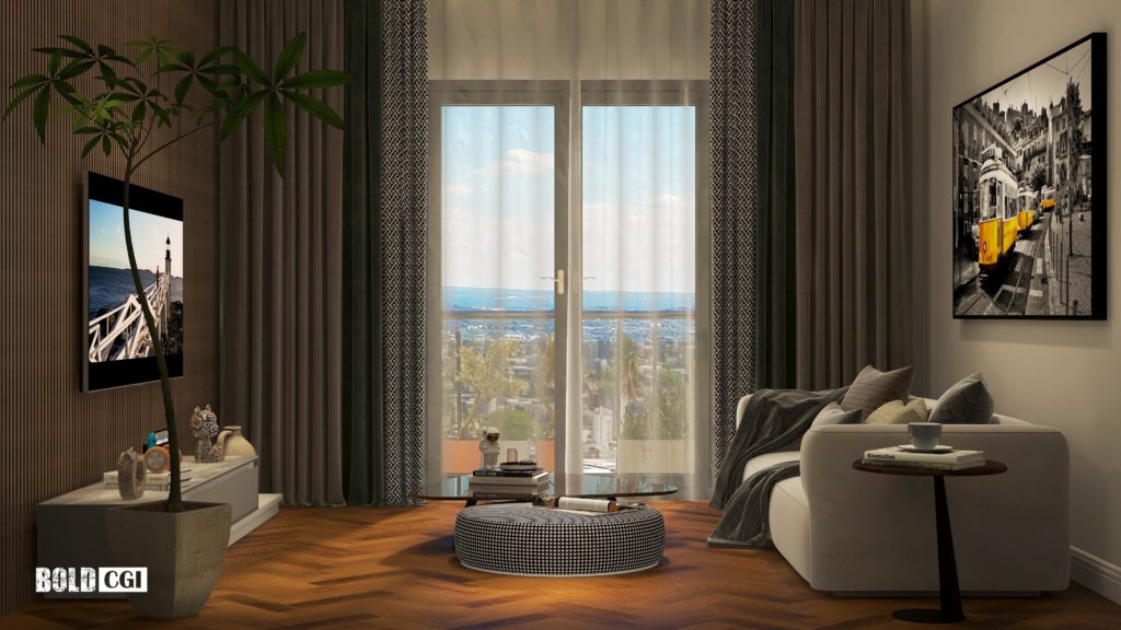 3D Image - TV room 4k